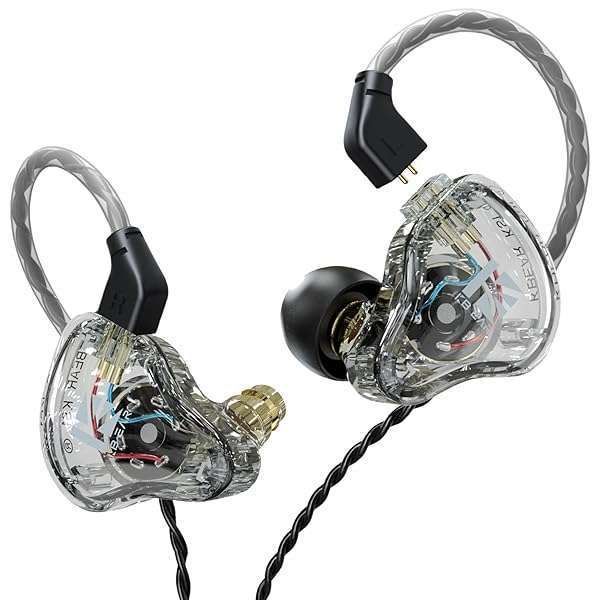 KBEAR KS1 Wired In-Ear Headphones: Deep Bass, Noise Cancelling, Ideal for Gaming & Musicians - Transparent Design, No Mic