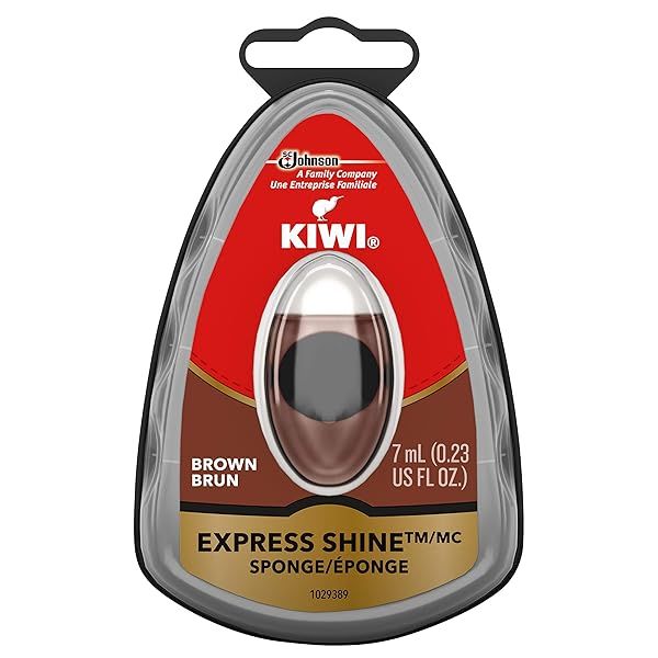KIWI Express Shine Sponge for Brown Shoes - 0.23 oz | Quick & Easy Shoe Care