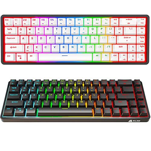 KLIM Shift 2024 Wireless Mechanical Keyboard: Hotswap TKL RGB, 68 Keys, Mini Gaming, 2.4GHz & Bluetooth for PC Gamers