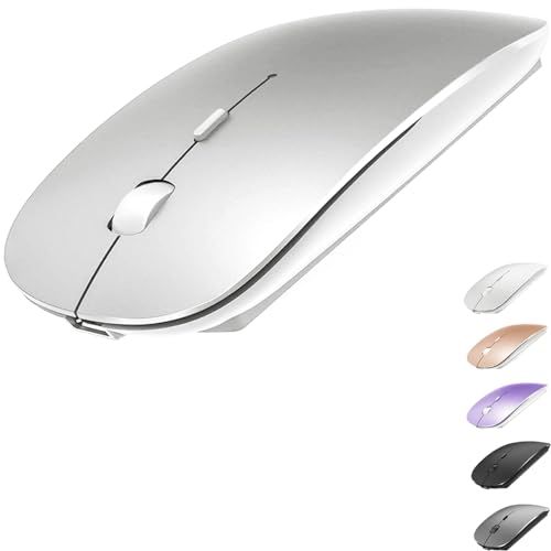 Buy KLO Rechargeable Bluetooth Mouse for MacBook, iPad & PC - Wireless, Sleek Silver Design
