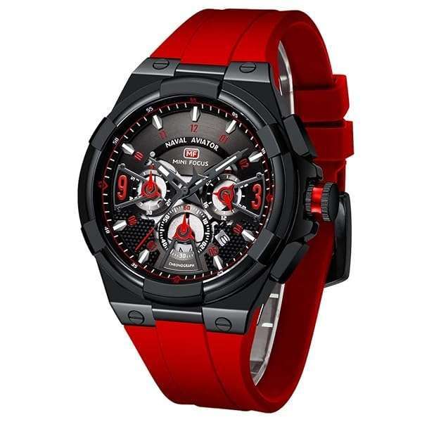 Shop KXAITO Men's Military Sport Waterproof Chronograph Watch - Luminous Silicon Strap & Fashionable Analog Design