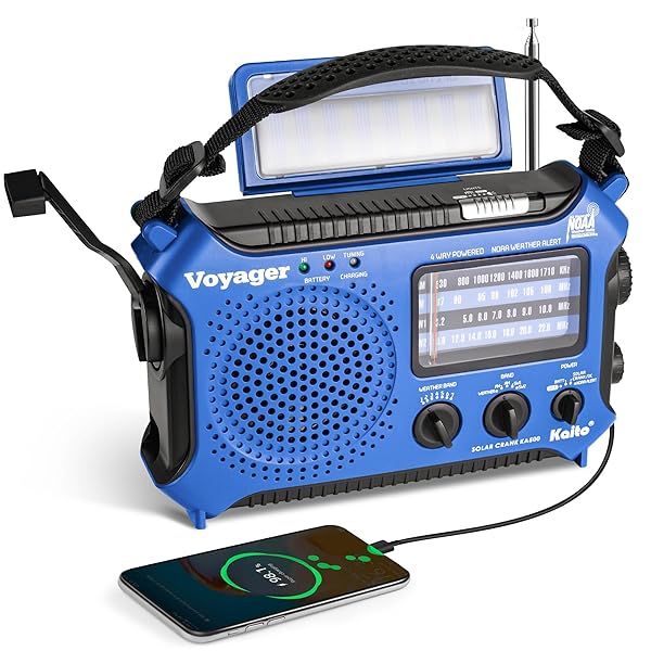 Buy Kaito KA500BU 5-Way Emergency Radio - AM/FM/SW Weather Alert, Blue | Best Price & Fast Shipping