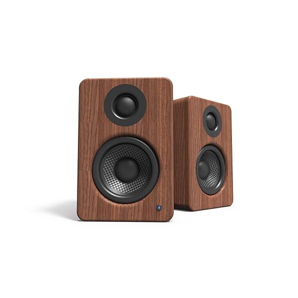 Buy Kanto YU2 Walnut Powered Desktop Speakers | 50W RMS, USB DAC, AUX Input, Sub Out | High-Quality Sound