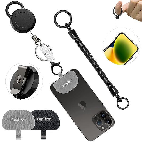 Kaptron Anti-Theft Phone Lanyard Tether Set - Secure Your Phone with Tether Tabs & Mini Lanyard