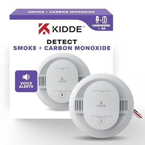 Top Kidde Hardwired Smoke & CO Detector with Battery Backup, Voice Alerts & LED Indicators - Safety First!