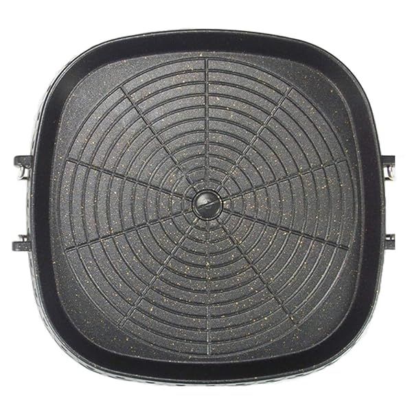 Korean Style Square Grill Pan: Non-Stick Maifan Coated Smokeless BBQ Plate for Indoor & Outdoor Cooking