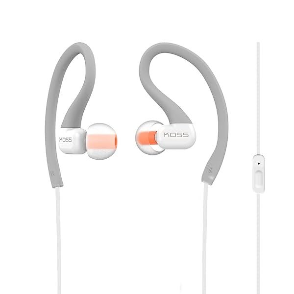 Buy Koss KSC32i In-Ear Sport Clip Headphones - Sweat Resistant, Lightweight with In-Line Microphone (Grey)