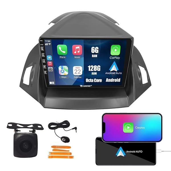 "Kunfine 9" CarPlay Android Auto Stereo for Ford Kuga/Escape/C-Max 2013-2017 - Octa Core GPS Media Player"