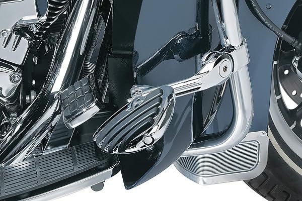 "Upgrade Your Ride: Kuryakyn 4528 Cruise Peg Mounts with ISO Wings for 1-1/4" Engine Guards - Chrome Finish"