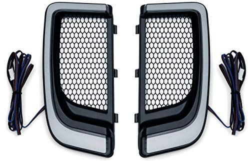 Upgrade Your Harley: Kuryakyn 5064 Tracer LED Running Light & Turn Signal Grills (2014-20) - Satin Black