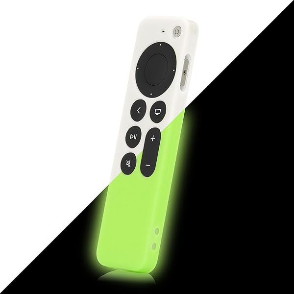 LEFXMOPHY White Cover for Apple TV Siri Remote 3rd Gen (2021-2024) - Glow in Dark Silicone Skin with Lanyard