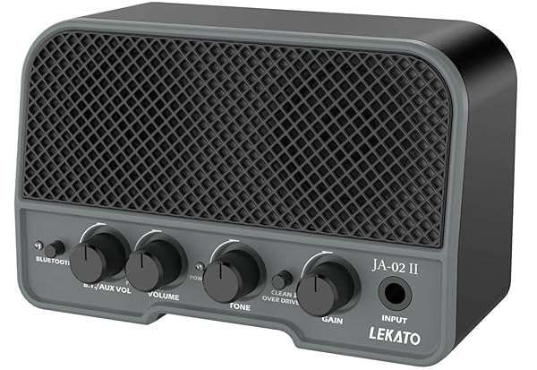LEKATO Mini Guitar Amp: 5W Rechargeable Bluetooth Amplifier for Clean & Overdrive Sound - Perfect for Daily Practice