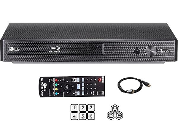 LG BP Region Free Blu-ray Player with Dynastar 6ft HDMI Bundle - Multi Region 110-240V for Ultimate Viewing Experience