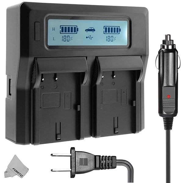 LP-E8 Dual Channel Charger for Canon EOS Rebel T2i, T3i, T4i, T5i & More - LCD Display, Replacement LC-E8E & BG-E8 Grip