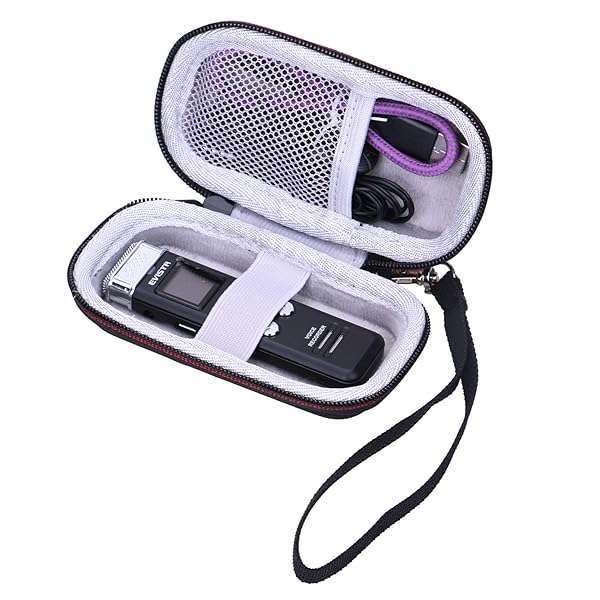 "LTGEM Case for Digital Voice Recorder - Voice Activated, Compact & Stylish (4.1"x2.1"x0.7") - Black & Grey"