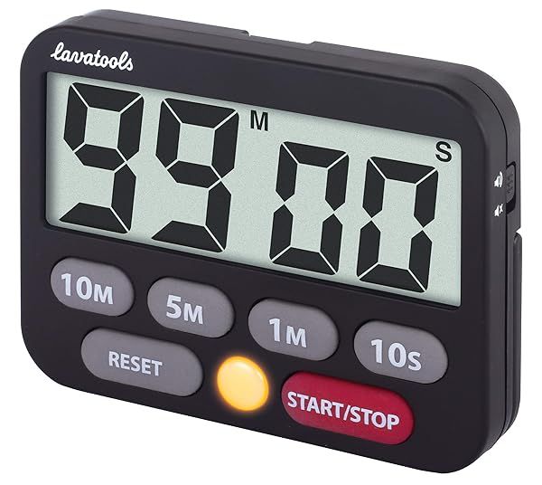 Buy Lavatools KT3 Kitchen Timer: Loud Alarm, Large Digits, Mute Function & Magnetic Stand for Cooking & Classroom Use