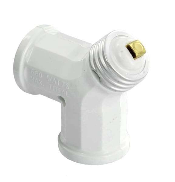 Leviton 128-W 15-Amp Twin Light-Socket Adapter: 660-Watt Power & Versatile Lighting Solution
