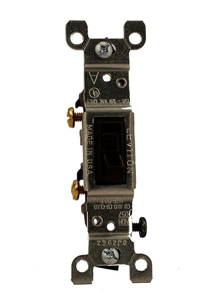 Leviton 1451-2 15 Amp Toggle Switch: Quiet, Grounding, Residential Grade, Brown - Perfect for Your Home