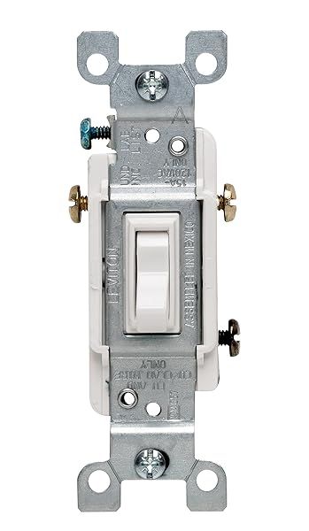 Leviton 1453-2WM 15 Amp 3-Way Toggle Switch 6-Pack - Quiet, Grounding, Quickwire for Home Use