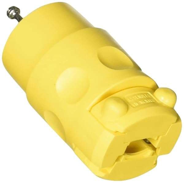 Leviton 515CV Commercial Grade Yellow Straight Blade Connector - Single Pack for Reliable Performance
