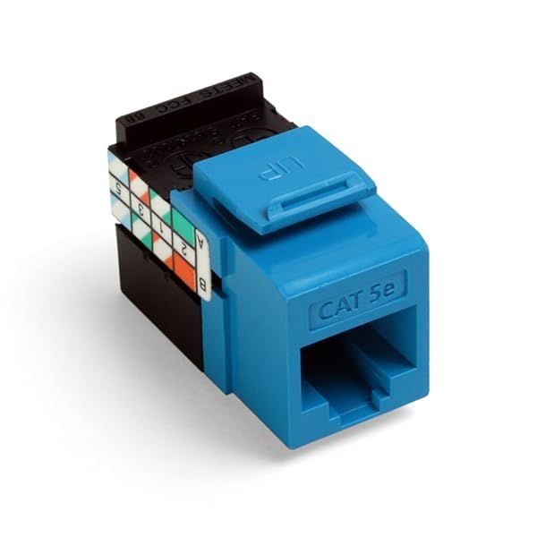 Leviton 5G108-RL5 GIGAMAX CAT 5E UTP Jack - High-Performance Blue Ethernet Connector