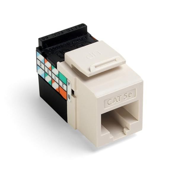 Leviton 5G108-RT5 GigaMax 5E QuickPort Connector - Cat 5E, Light Almond | High-Quality Networking Solution