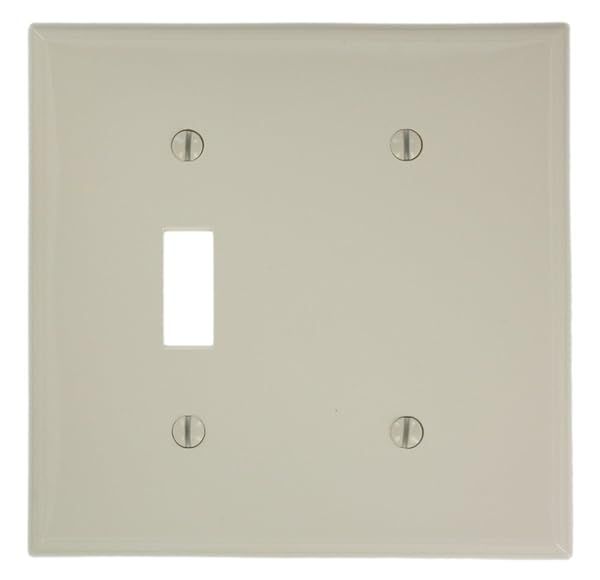 Leviton 80706-T LA WP 2G 1TGL/1 Blank Strap Mount - Beige Electrical Wall Plate