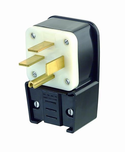 Leviton 8452-P 50 Amp 250 Volt Industrial Grade Plug - Durable Grounding Straight Blade Connector