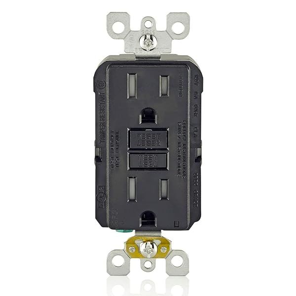 Leviton AFCI Outlet 15 Amp - Self-Test, Tamper-Resistant, LED Indicator, Fire Protection - AFTR1-E Black