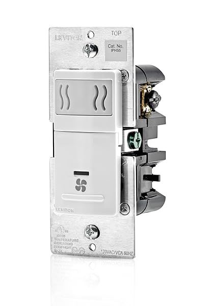 Leviton IPHS5-1LW Decora In-Wall Humidity Sensor & Fan Control - 3A, Single Pole, White