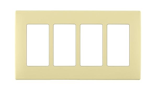 Leviton REWP4-CS Renu Four-Gang Screwless Wallplate in Corn Silk - Stylish & Durable Home Upgrade