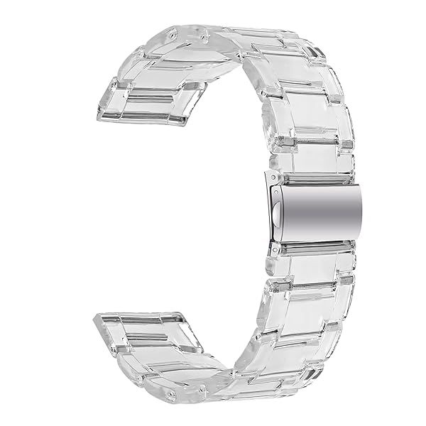 Lewungiu Clear Resin Band for Samsung Galaxy Watch 4 & 3 - 20mm Quick Release Strap for Men & Women