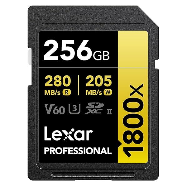 Lexar Gold Series 256GB UHS-II U3 SDXC Memory Card - Professional 1800x Speed for High-Performance Photography