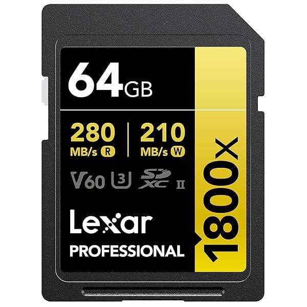 Lexar Gold Series 1800x 64GB UHS-II SDXC Memory Card: Fast, Reliable Storage for Professionals