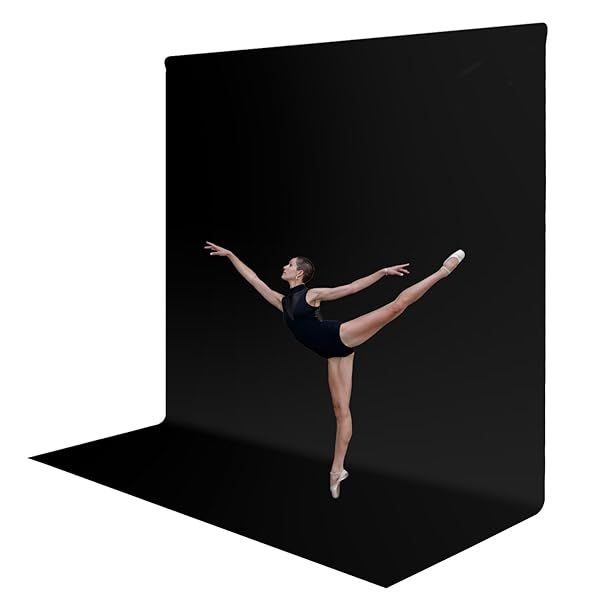 Premium 10x10 Black Photo Backdrop - LimoStudio Seamless 150GSM Fabric for Family Events & Photoshoots