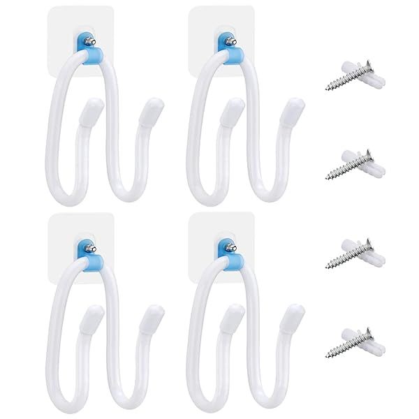 Linkidea Wall Mount Holder for PS4/PS5/Xbox/Switch - Adjustable Controller & Headphone Hook (4 Pack, White)