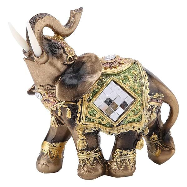 Lucky Elephant Statue, Perfect for Gift for Home Shop Decoration, Thai Elephant, Feng Shui Elephant, for Reception Decoration, Good Luck Decoration, Three Sizes(L/M/S)(M)