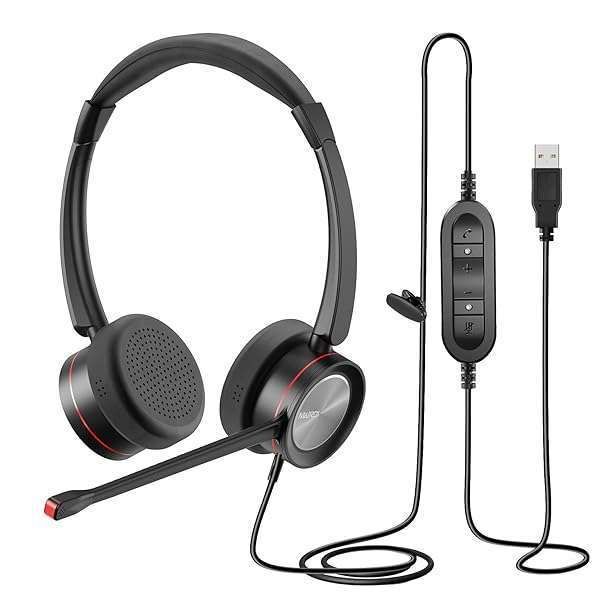 MAIRDI Noise-Canceling USB Headset with Microphone for Zoom, Teams, and Dictation - Perfect for Office and Call Center Use
