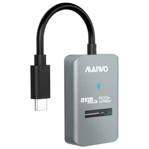 MAIWO M.2 NVMe to USB Adapter: 10Gbps USB-C Dock for 4TB SSD - Tool-Free, UASP Trim Enclosure