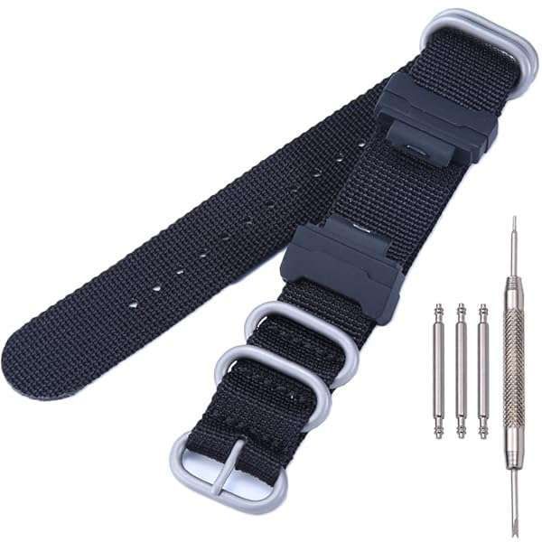 MCXGL Heavy duty nylon watch strap + Adapter 16mm Replacement for GShock Dw5600 GW6900 GA110 GA120 GA100 mens watch band