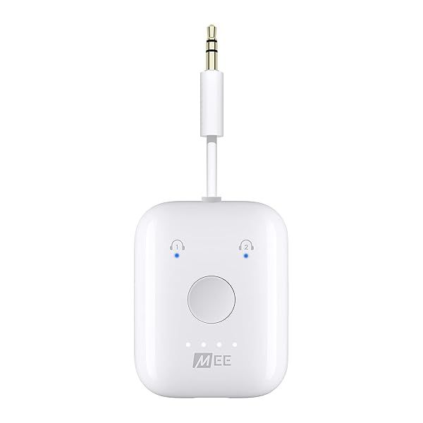 Upgrade Your Travel: MEE Audio Connect Air Bluetooth Adapter for AirPods & Headphones - Works with 3.5mm Aux on Planes & More