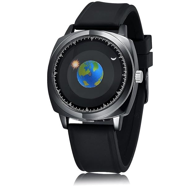 MINILUJIA 50M Waterproof World Map Watches for Men - Unique Earth Globe Design with Gift Box