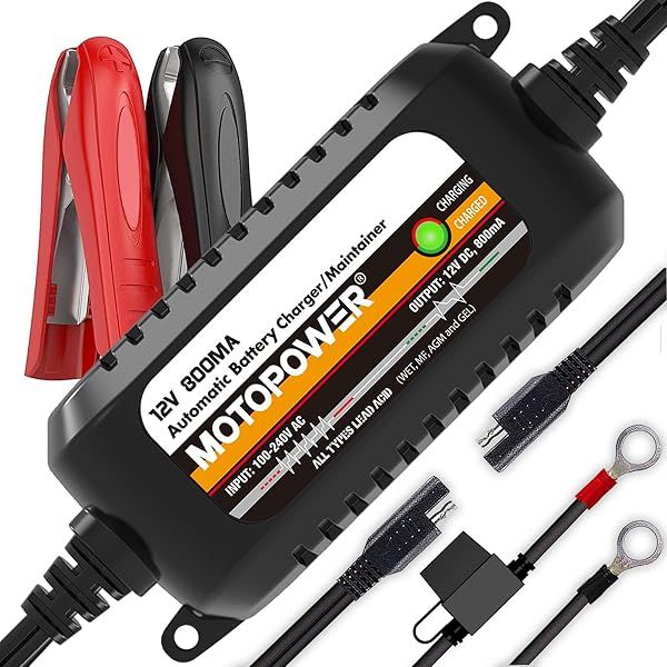 Buy MOTOPOWER MP00205C: 12V 800mA Automatic Battery Charger & Maintainer - Trickle Charging & Desulfation