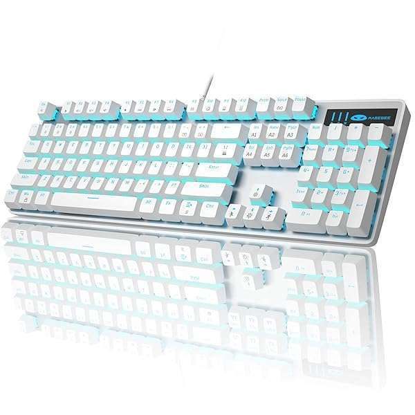 Buy MageGee Mechanical Gaming Keyboard - Wired USB, Adjustable Backlight, 100% Anti-Ghosting, Blue Switches for PC/MAC