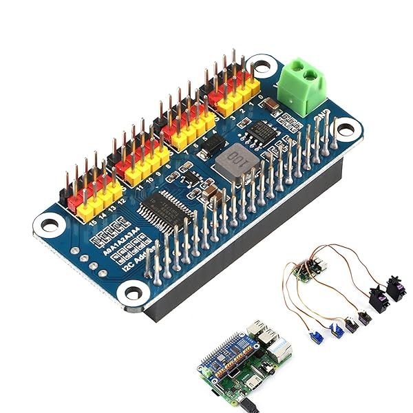 MakerFocus 16-Channel PWM Servo Motor Driver IIC Module for Raspberry Pi & Jetson Nano - 12 Bit Resolution