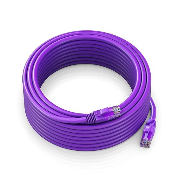 Maximm Cat 6 Ethernet Cable 100ft - High-Speed 10Gbps LAN & Internet Patch Cable - Purple UTP, 550MHz Network Cord