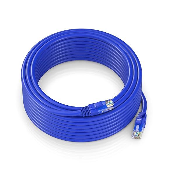 Maximm Cat 6 Ethernet Cable 100ft - High-Speed 10Gbps LAN & Internet Patch Cable - UTP, 550MHz, Blue