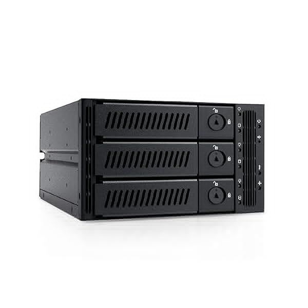 Mediasonic 3 x 3.5 and 2.5 SATA 3 / SAS 2 Hard Drive or SSD to 2 x 5.25 Drive Bay Mobile Rack Backplane  Hot-Swap / Removable Tray Design / Metal Construction (HT31-203)