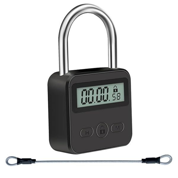 Metal Timer Lock with LCD Display - 99-Hour Rechargeable Electronic Padlock for Security