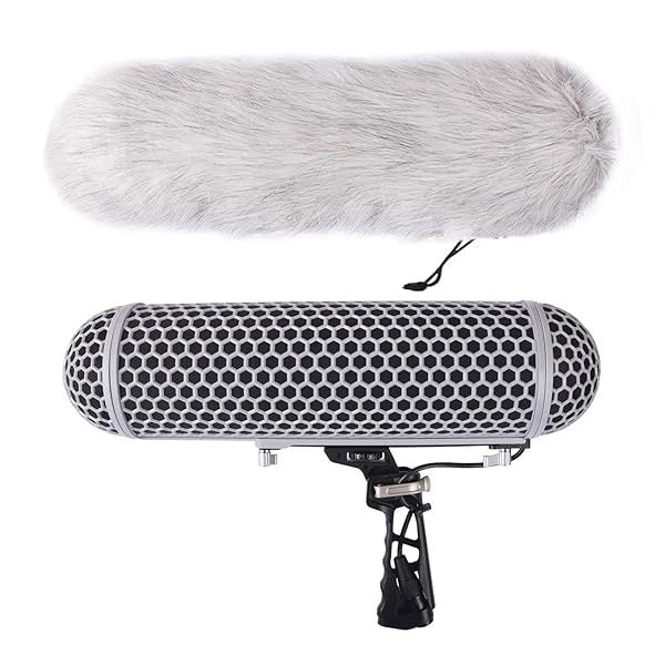 Top Micolive Microphone Windshield Blimp: Shock Mount for Rode NTG & AT875R Shotgun Mics